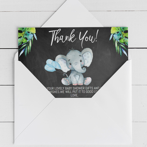 Baby Elephant Baby Shower Thank You Card