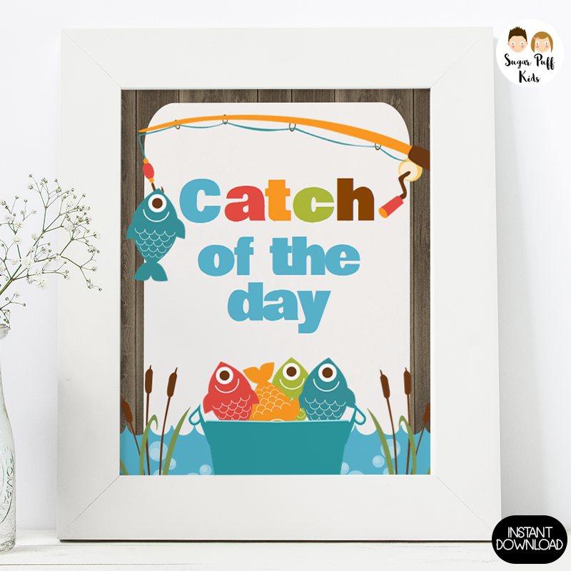 Fishing Themed Birthday Party Signs - SugarPuffKids