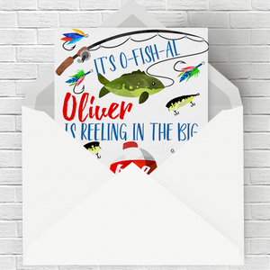 Reeling In The Big One First Birthday Invitation